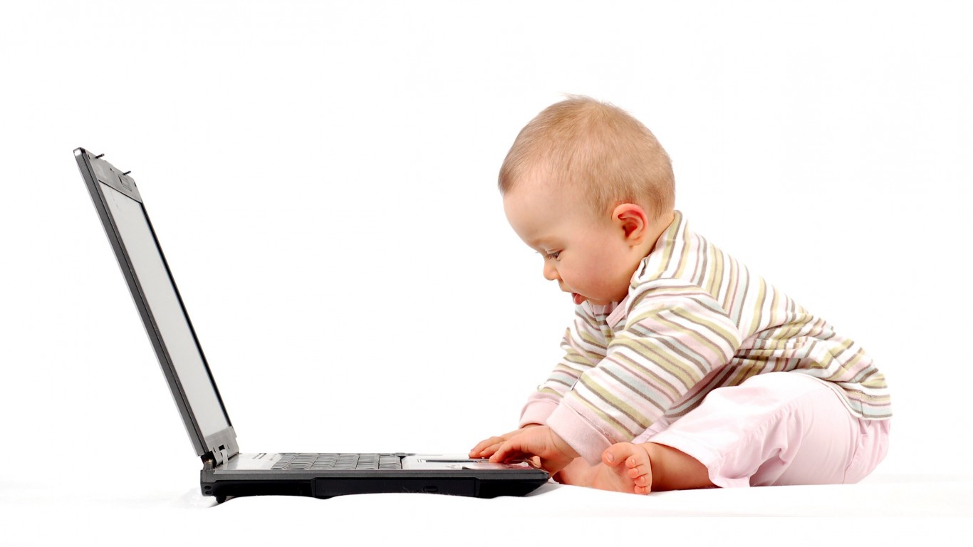 Baby with a computer